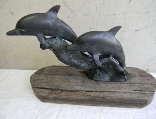 Bronze Dolphins,17”lx10”t