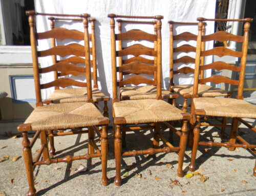 Set of 6 Ladder Back Chairs Circa 1800- $950