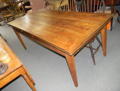 French Cherry Refractory Table,Circa 1820,Extends to 131”