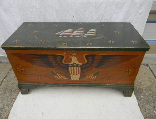 American Decorated Blanket Chest 42”w-22”t