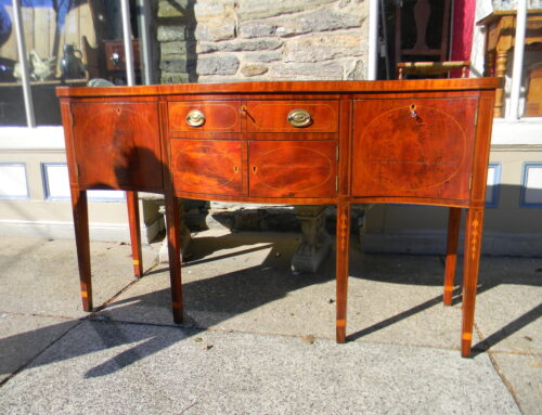 American Inlaid Serpentine Sideboard 19th century 69”l-40”t 23”d