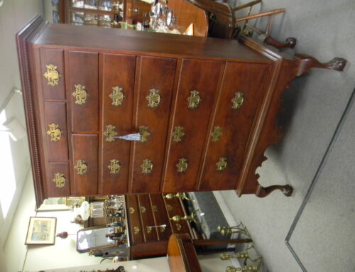 Walnut Phila Chippendale Circa 1780 Chest on Frame with shaped apron.