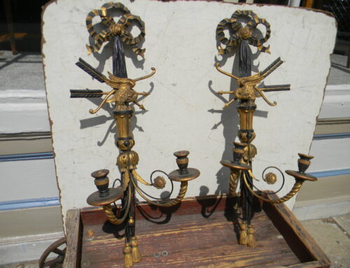 Pair of Carved & Gilded Sconces 35”tall