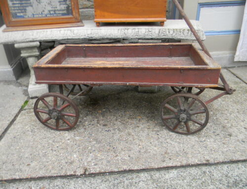 Red Wagon with Iron Wheels