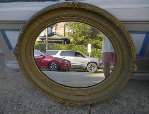 Gilt Oval Mirror 19th Century39”w