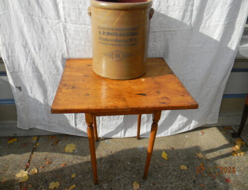 Maple & Pine Button Foot Tap Table, 27”x24”x27”t.
