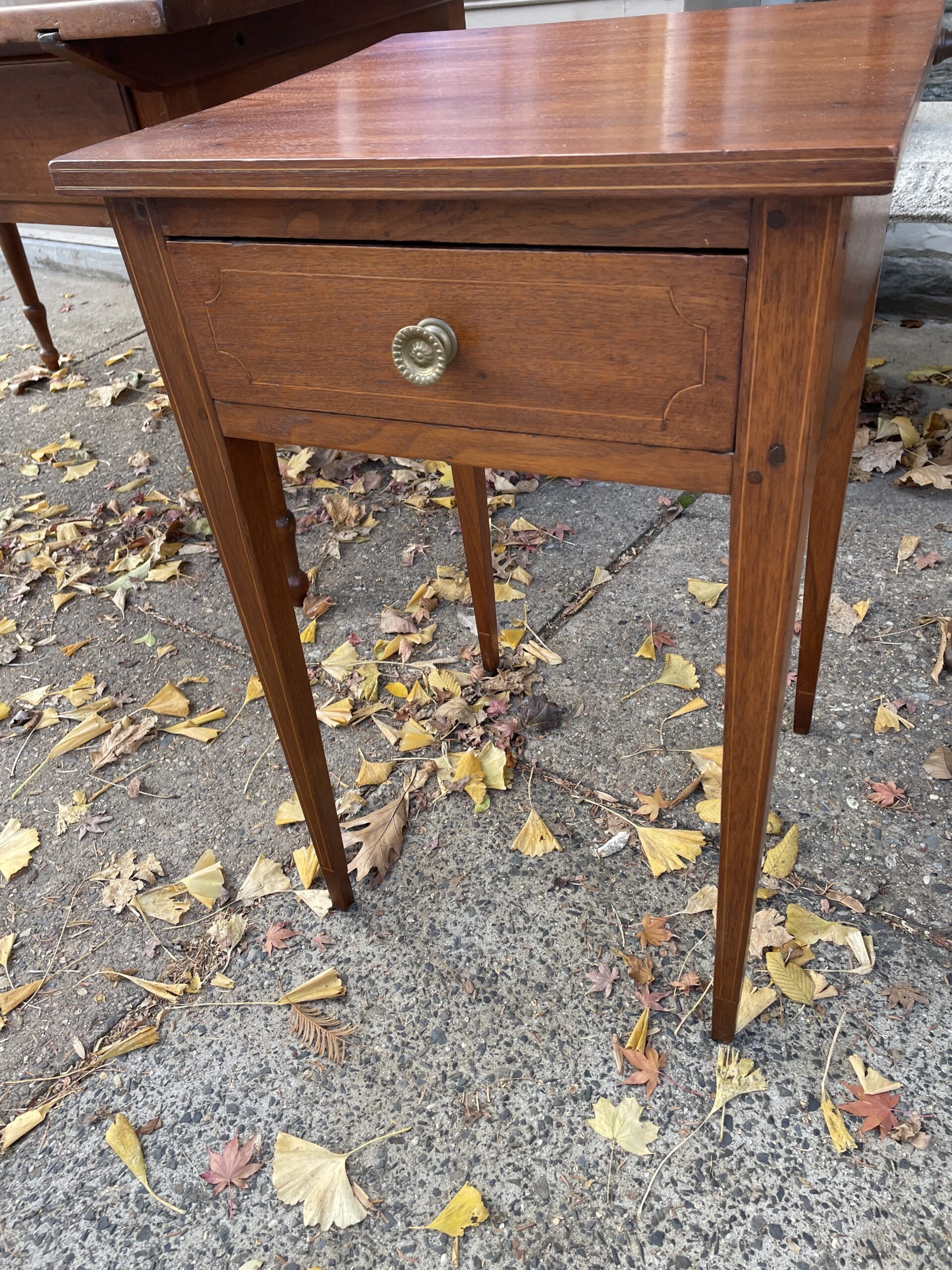 Walnut Inlaid Side Table PA. Circa 1790