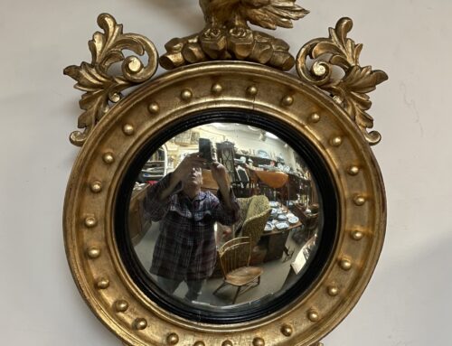 Gilt Convex Mirror 32”tall Circa 1810