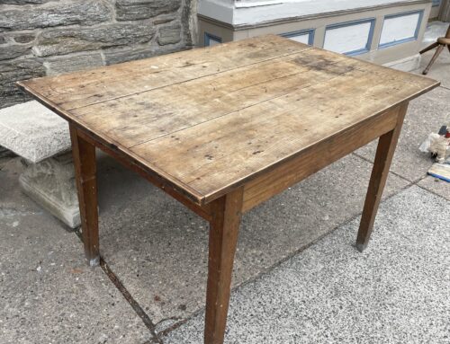 Pine Single Drawer Dining Table 31”t-33”x 49” 19th century