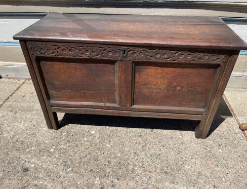 Carved Oak Coffer Circa 1740 -42”w