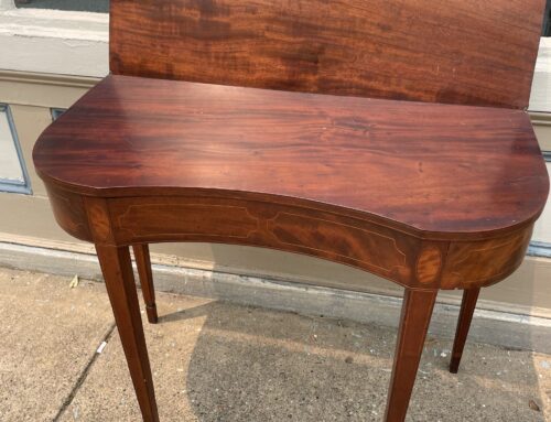 Inlaid Mahogany Concave Game Table Phila Circa 1795,34”w.
