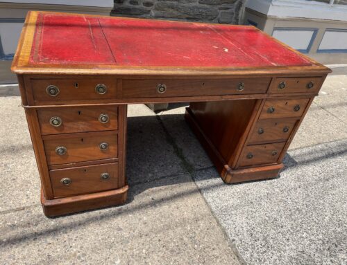 Mahogany 19th cent Leather Top Desk in 3 parts, 54”x29′”