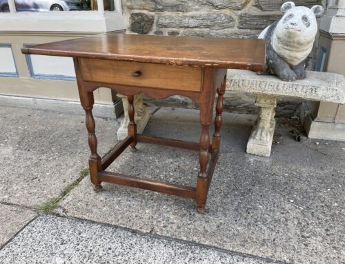 Tap Table ,Scalloped Apron ,Small Size New England Circa 1750,34”w-27”t-25d