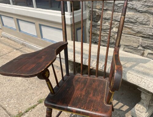 Writing Arm Windsor Chair Circa 1815,Great Original Decoration