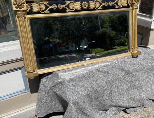 Over Mantle Mirror Gilt Decoration,Circa 1820,50”x27”t